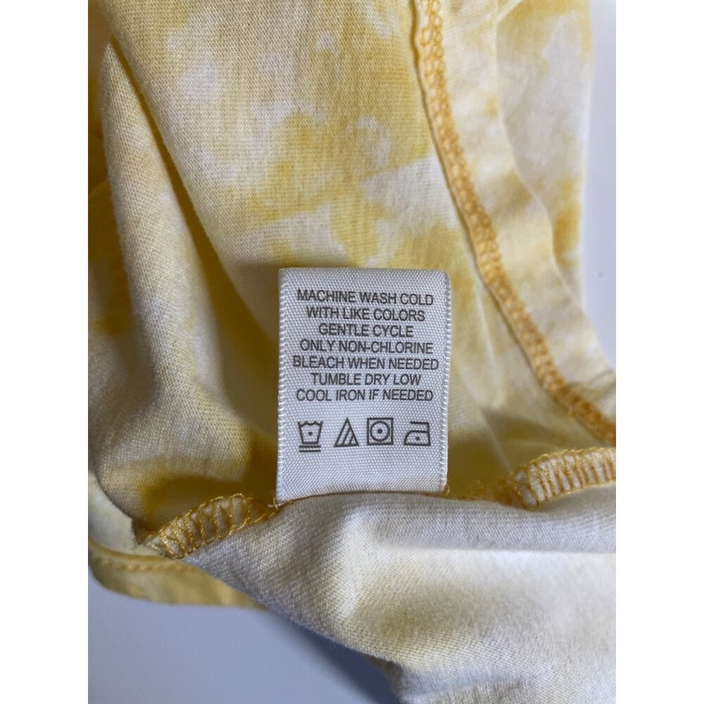 Ultra Flirt Yellow Tie-Dye Graphic Print T-shirt Short Sleeve Womens Size Small - Picture 8 of 8